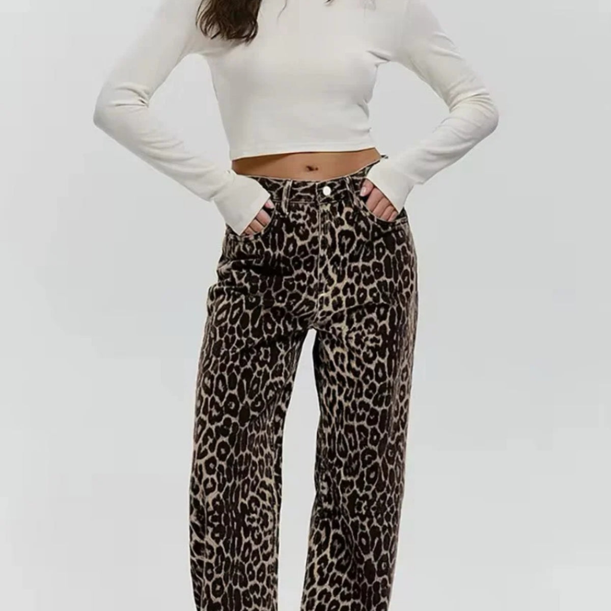 Leopard | Denim Straight Jeans