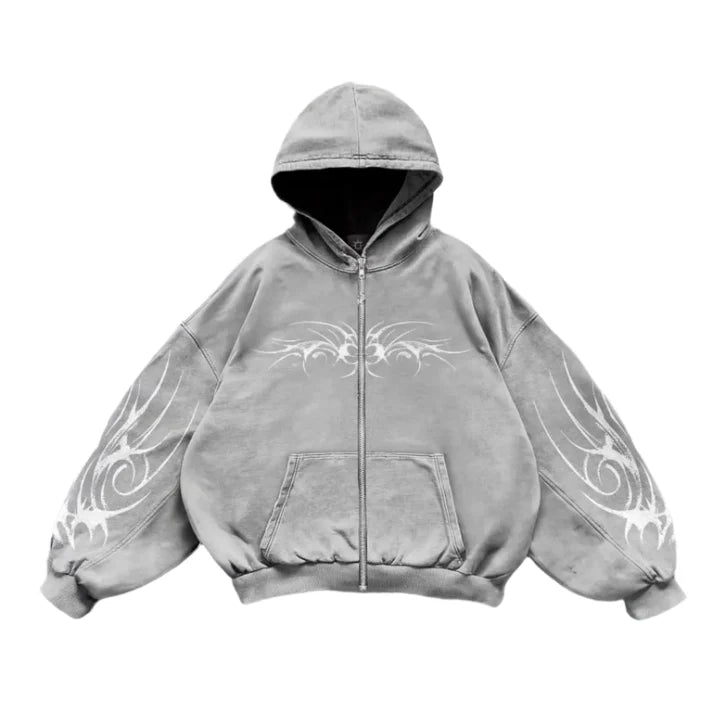 GREY LIGHTNING ZIP UP
