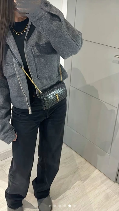 Cropped Wool Jacket