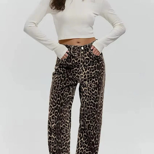 Leopard | Denim Straight Jeans